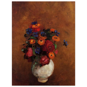 Odilon Redon  BOUQUET OF FLOWERS IN A WHITE VASE Wood Print