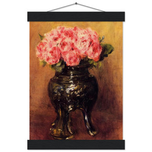 Pierre-Auguste Renoir Roses in a China Vase Matte Poster with Hanger