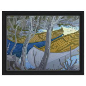 Neil Welliver  Two Canoes  Contemporary Realism Framed Canvas