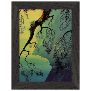 Eyvind Earle  Fog Mist Premium Wooden Framed Art Print / Poster