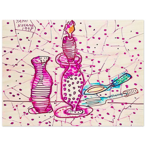 Yayoi Kusama  STILL LIFE OF CANDLESTICK 1978 Wood Print