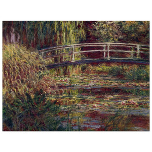 claude monet  The Japanese Bridge The WaterLily Pond Symphony in Rose Wood Print