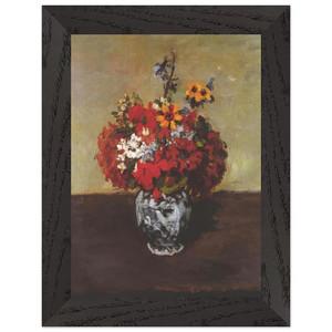 Paul Cezanne  Dahlias In A Delft Vase Premium Wooden Framed Art Print / Poster