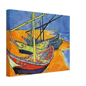 Vincent van Gogh  Fishing Boats on the Beach at SaintesMariesdelaMer Canvas