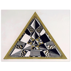 MC Escher  THREE INTERSECTING PLANES COLOUR Aluminum Print