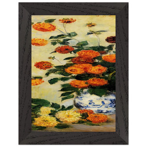 claude monet  Dahlias N1 Premium Wooden Framed Art Print / Poster