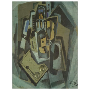 Salvador Dali  PIERROT AND GUITAR Wood Print