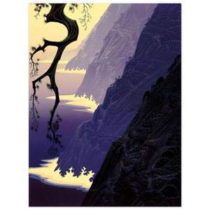 Eyvind Earle  Purple Mist Aluminum Print