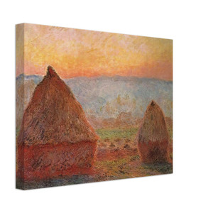 claude monet  Grainstacks at Giverny Sunset Canvas