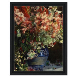 PierreAuguste Renoir  Gladiolas in a Vase Framed Canvas