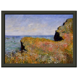 Monet Edge of the Cliff Pourville Premium Metal Framed Art Print / Poster
