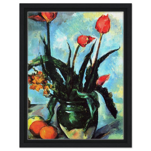 Paul Cezanne  Tulips in a Vase Framed Canvas