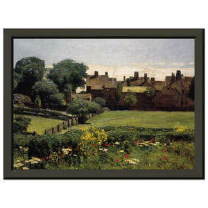 Childe Hassam  Village Scene Premium Metal Framed Art Print / Poster