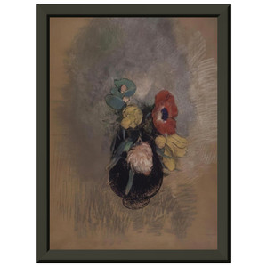 Odilon Redon  ANEMONES AND TULIPS Premium Metal Framed Art Print / Poster