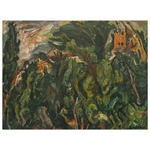 Chaim Soutine  THE RED CASTLE OF CERET 1919 Wood Print