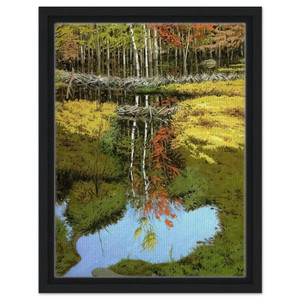 Neil Welliver  New Dams in Meadow  1984 Framed Canvas