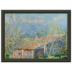 claude monet  Gardeners House at Antibes Premium Metal Framed Art Print / Poster