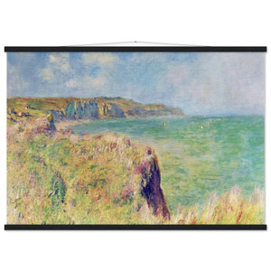 claude monet Edge of the Cliff at Pourville Matte Paper Poster with Hanger