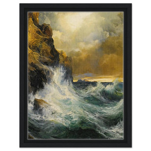Thomas Moran  The Receding Wave Framed Canvas