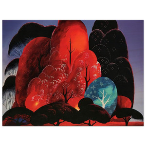 Eyvind Earle  Blazing Glory Wood Print