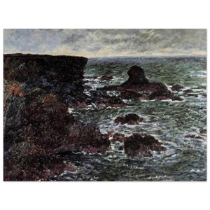 claude monet  Rocky Coast and the Lion Rock BelleIle Aluminum Print