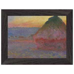 claude monet Grainstack in the Sunlight Premium Wooden Framed Art Print Poster