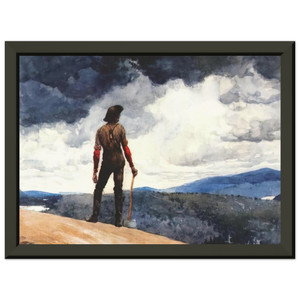 Winslow Homer  THE WOODCUTTER Premium Metal Framed Art Print / Poster