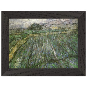 Vincent van Gogh  Wheat Field in Rain Premium Wooden Framed Art Print / Poster