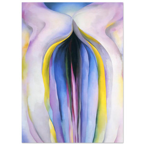 Georgia OKeeffe Grey Line With Black Blue And Yellow Art Print