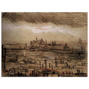 Vincent van Gogh  A View of Paris with the Op Wood Print