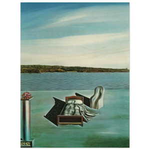 Salvador Dali  SURREALIST COMPOSITION WITH INVISIBLE FIGURES Wood Print