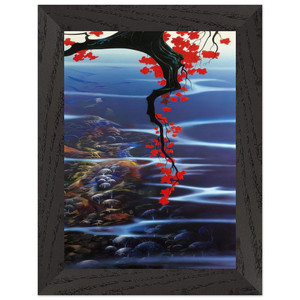 Eyvind Earle  Red Leaves Premium Wooden Framed Art Print / Poster