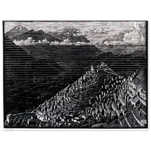 MC Escher  MORANO CALABRIA Aluminum Print