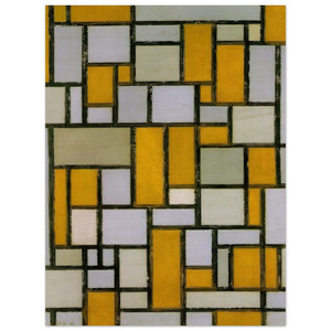 Piet Mondrian  Composition with Gray and Light Brown Wood Print