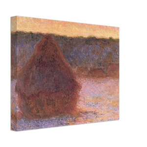 claude monet  Haystacks at Sunset Frosty Weather Canvas