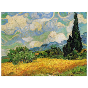 Vincent van Gogh Wheat Field with Cypresses Haude Galline Eygalieres Wood Print