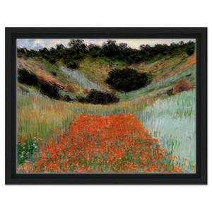claude monet  Poppy Field in a Hollow near Giverny Framed Canvas