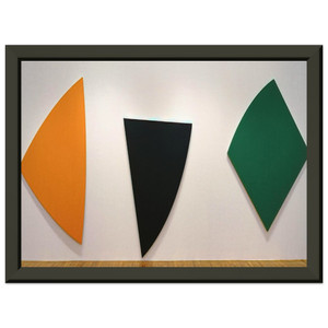 Ellsworth Kelly Three Panels Orange Dark Gray Green Metal Framed Art Print