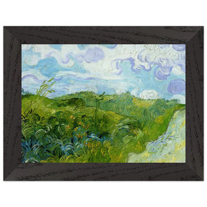 Vincent van Gogh  Green Wheat Fields Premium Wooden Framed Art Print / Poster
