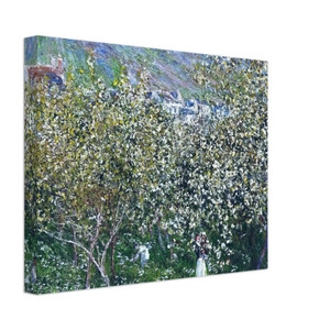 claude monet  Vetheuil Flowering Plum Trees Canvas