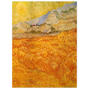Van Gogh Wheat Field Behind St. Paul Hospital Reaper Aluminum Print