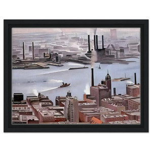 Georgia OKeeffe East River from 30th Story Shelton Hotel Framed Canvas