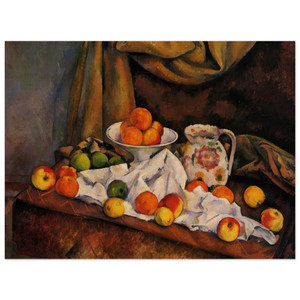 Paul Cezanne  Fruit Bowl Pitcher and Fruit Wood Print