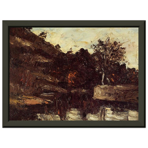 Paul Cezanne  Bend in the River Premium Metal Framed Art Print / Poster