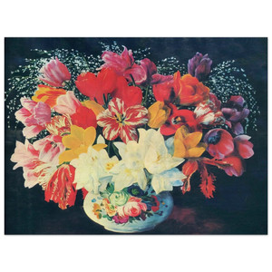 Moise Kisling  GRAND BOUQUET OF TULIPS 1952 Wood Print