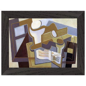 Juan Gris  GUITAR AND FRUIT DISH 1 Premium Wooden Framed Art Print / Poster
