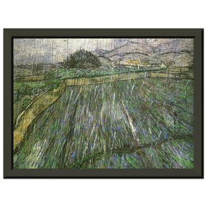 Vincent van Gogh  Wheat Field in Rain Premium Metal Framed Art Print / Poster