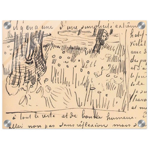 Vincent van Gogh  Field of Grass with Dandelions and Tree Trunks Acrylic Print