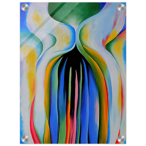 Georgia OKeeffe  Gray line with black blue and yellow Acrylic Print