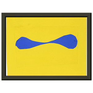 Ellsworth Kelly  Blue Form on Yellow Premium Metal Framed Art Print / Poster